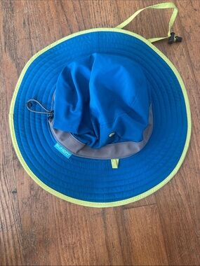 Sundry Bright Blue Sun Hat with Lime Trim